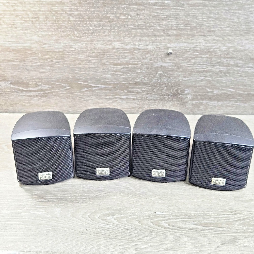 Acoustic Audio AA321 indoor Bookshelf Speakers Set Of 4 Black 8 Ohm 200W Tested